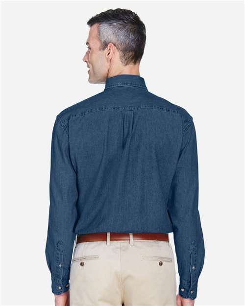 Dark Denim Men&#39;s Long Sleeve Denim Shirt - M550