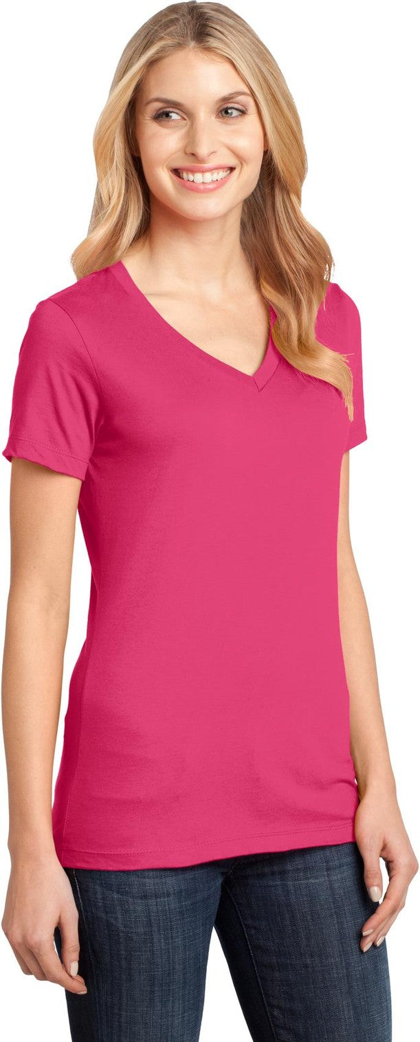 Dark Fuchsia District - Women's Perfect Weight V-Neck Tee. DM1170L
