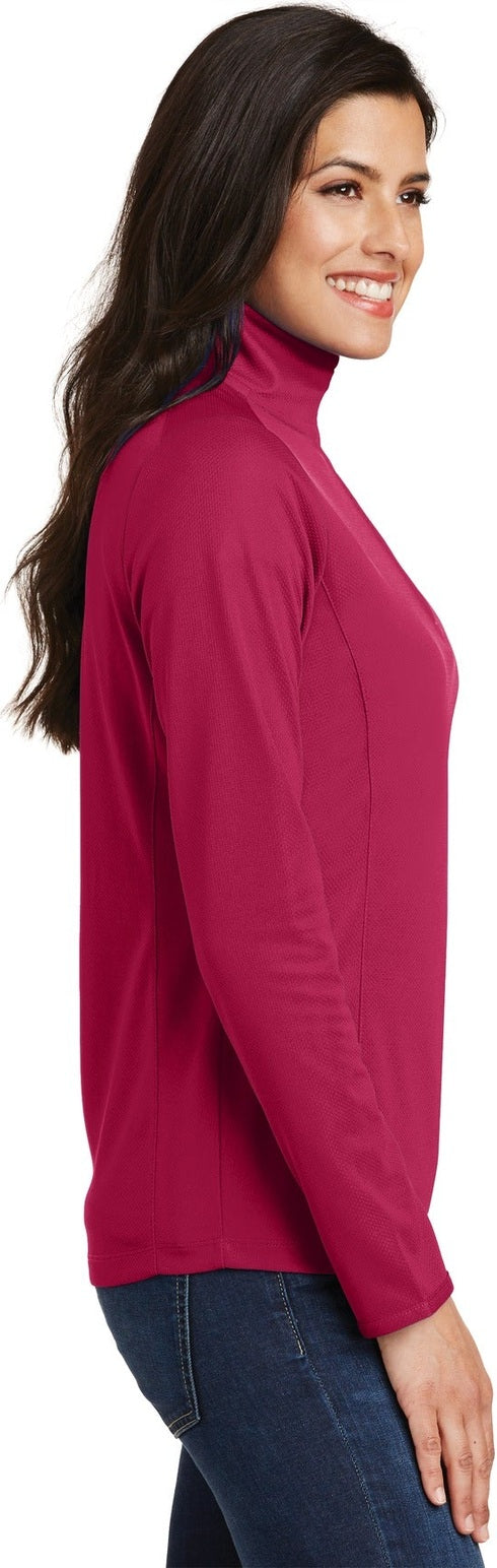 Dark Fuchsia Port Authority Women's Pinpoint Mesh 1/2-Zip . L806