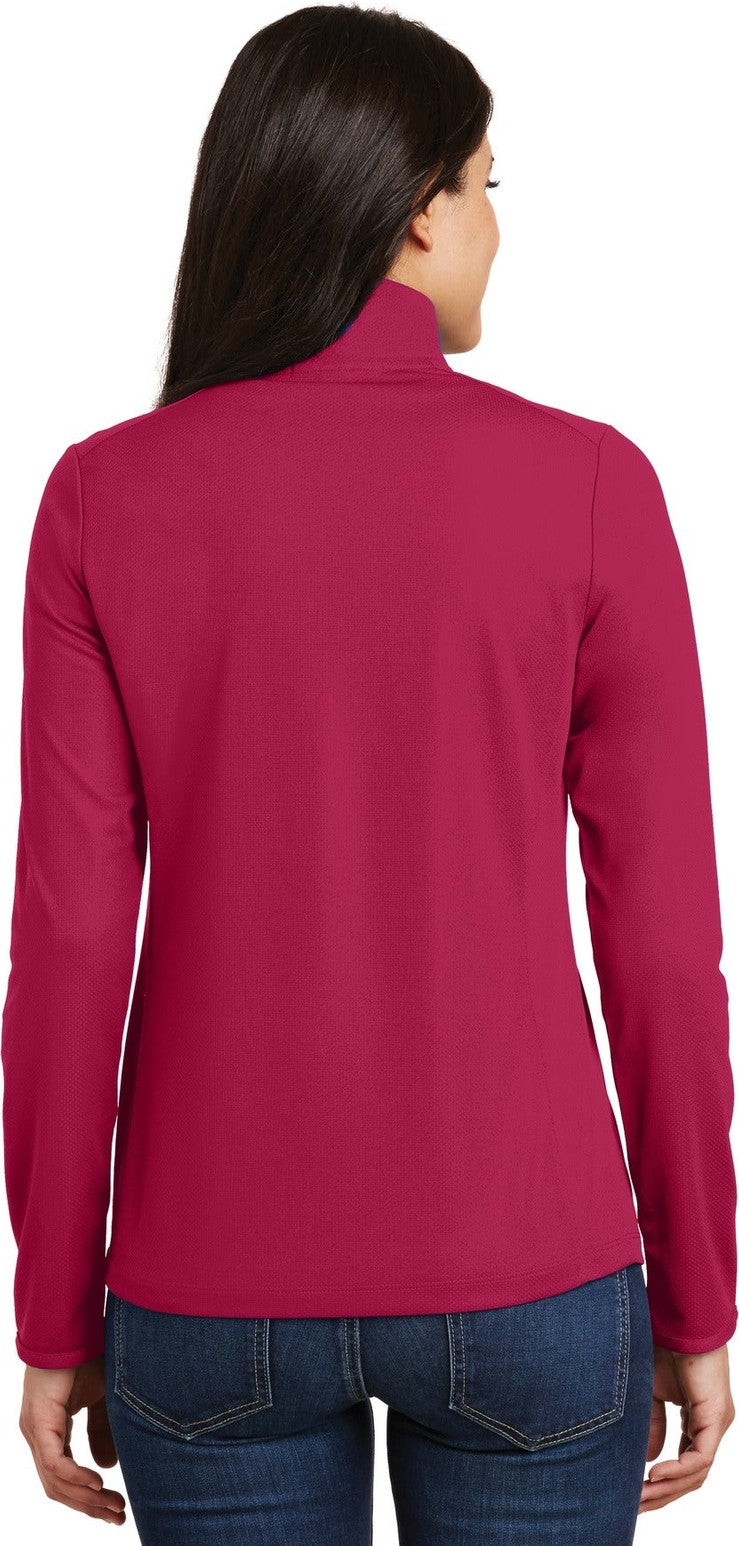 Dark Fuchsia Port Authority Women's Pinpoint Mesh 1/2-Zip . L806