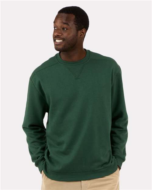 Dark Green Fleece Crew Pullover - BM5101