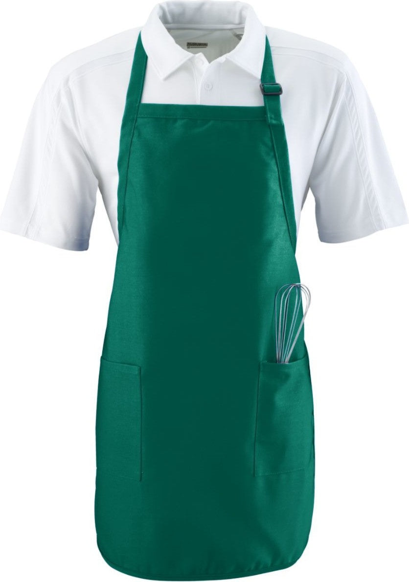 DARK GREEN FULL LENGTH APRON W/ PKTS