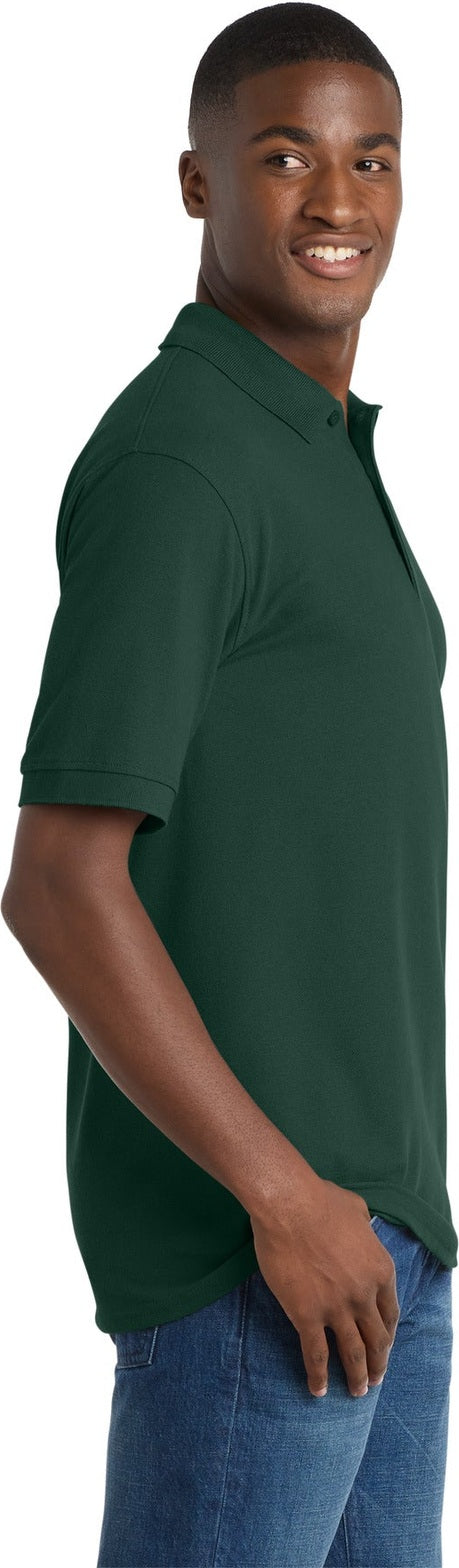 Dark Green Port & Co Core Blend Pique Polo. KP155