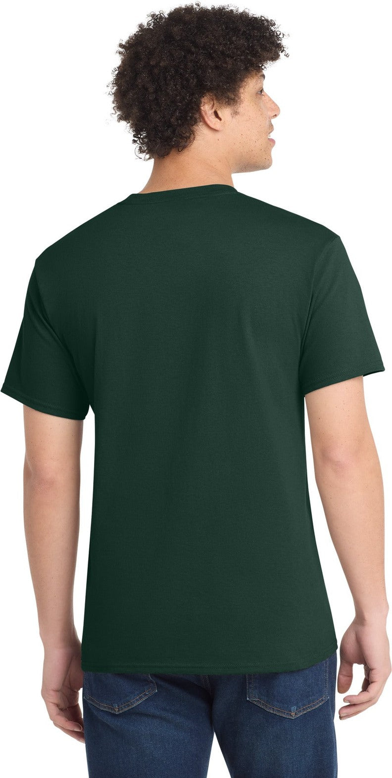 Dark Green Port & Co Core Cotton Tee. PC54