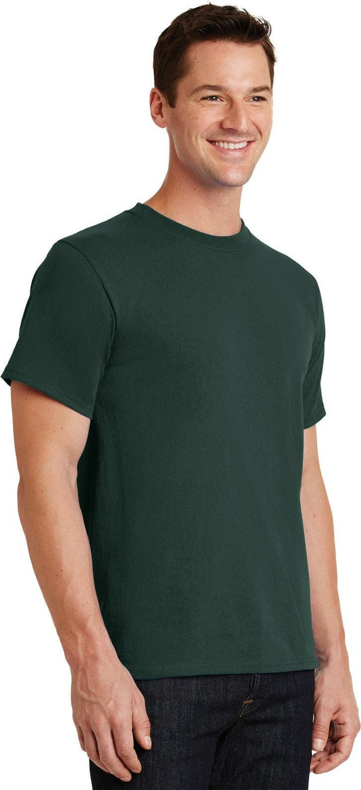 Dark Green Port & Co Essential Tee. PC61
