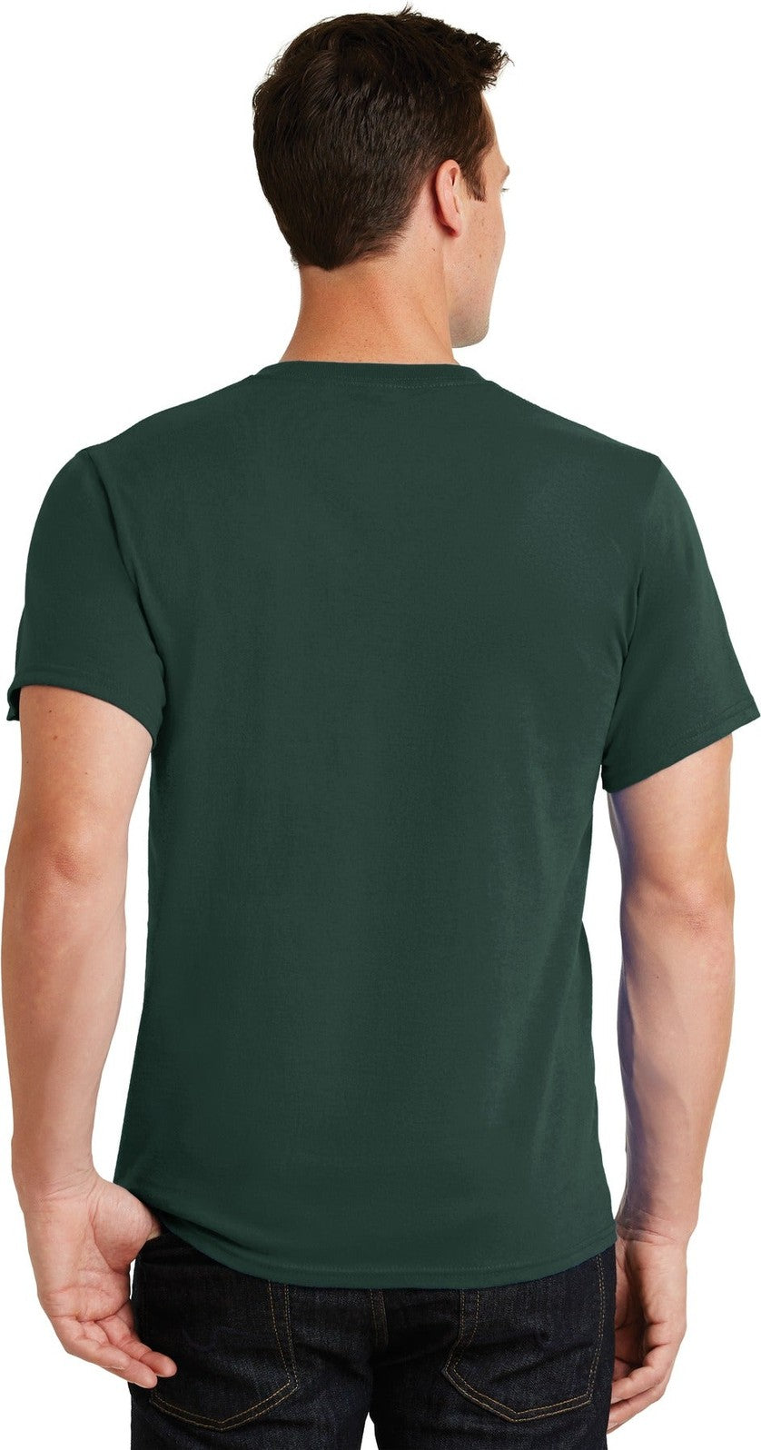 Dark Green Port & Co Essential Tee. PC61