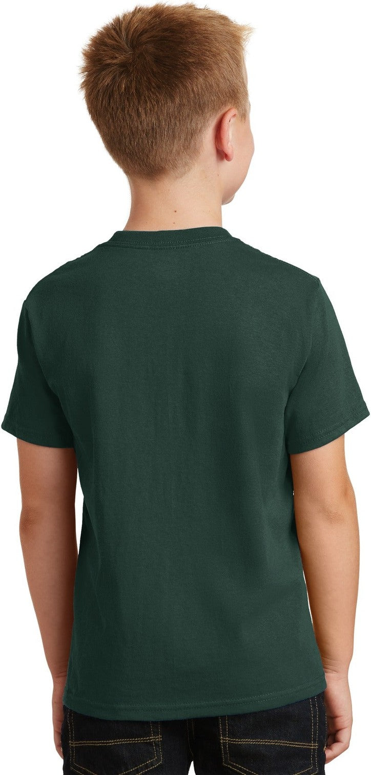 Dark Green Port & Co Youth Core Cotton Tee. PC54Y