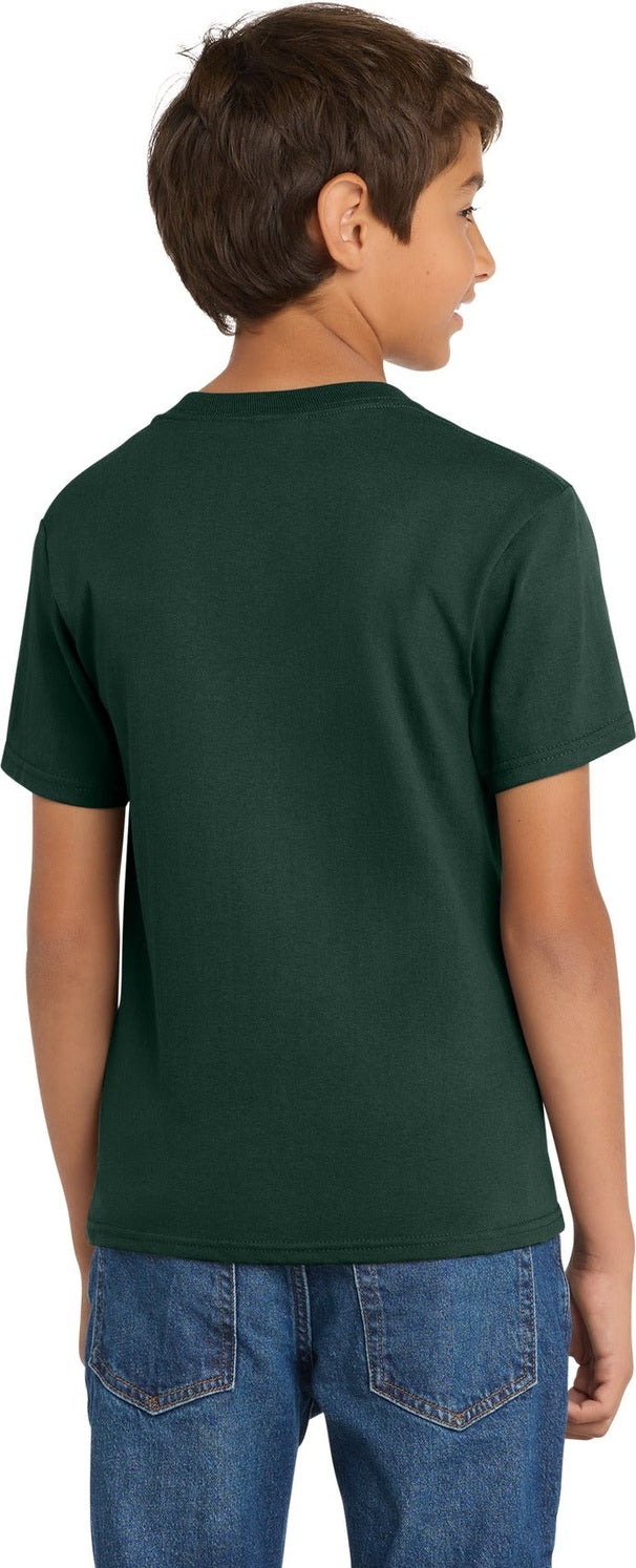 Dark Green Port & Co Youth Core Cotton Tee. PC54Y