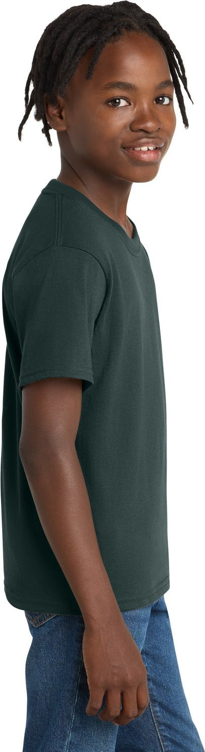 Dark Green Port & Co Youth Essential Tee. PC61Y