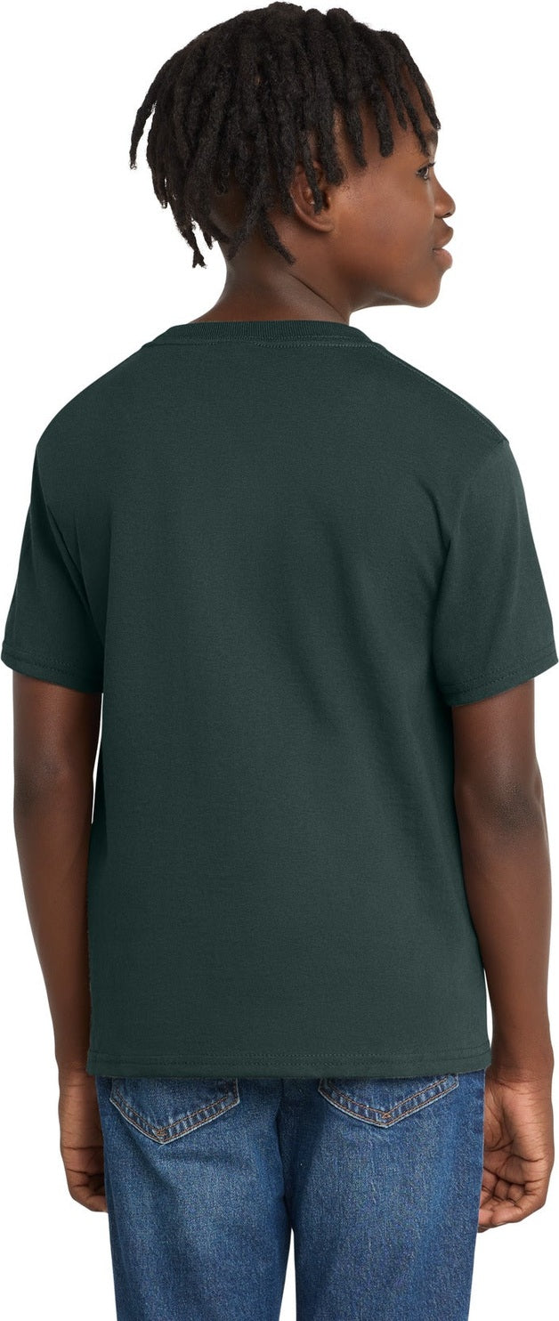 Dark Green Port & Co Youth Essential Tee. PC61Y