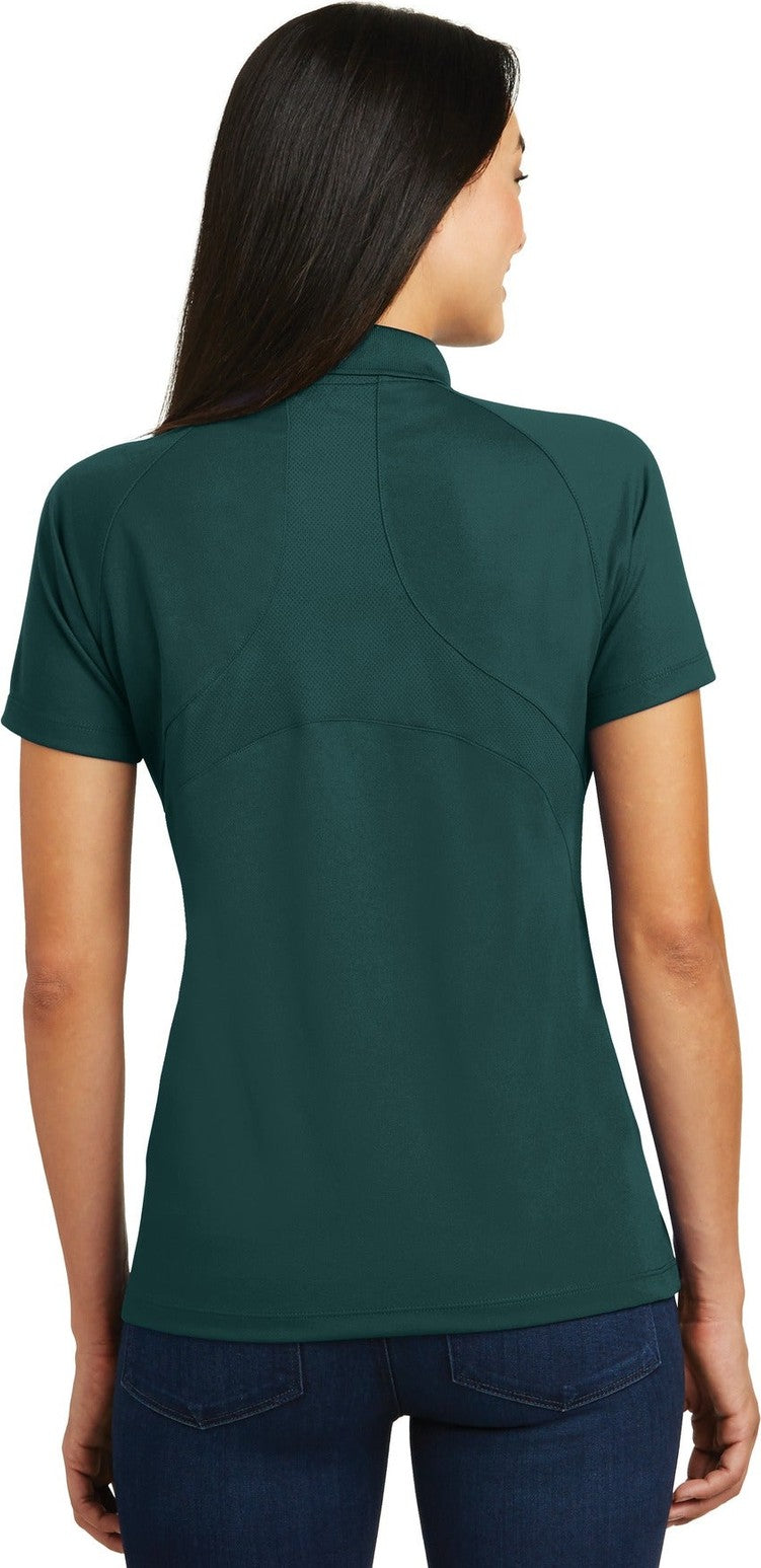 Dark Green Sport-Tek Women's Dri-Mesh Pro Polo. L474