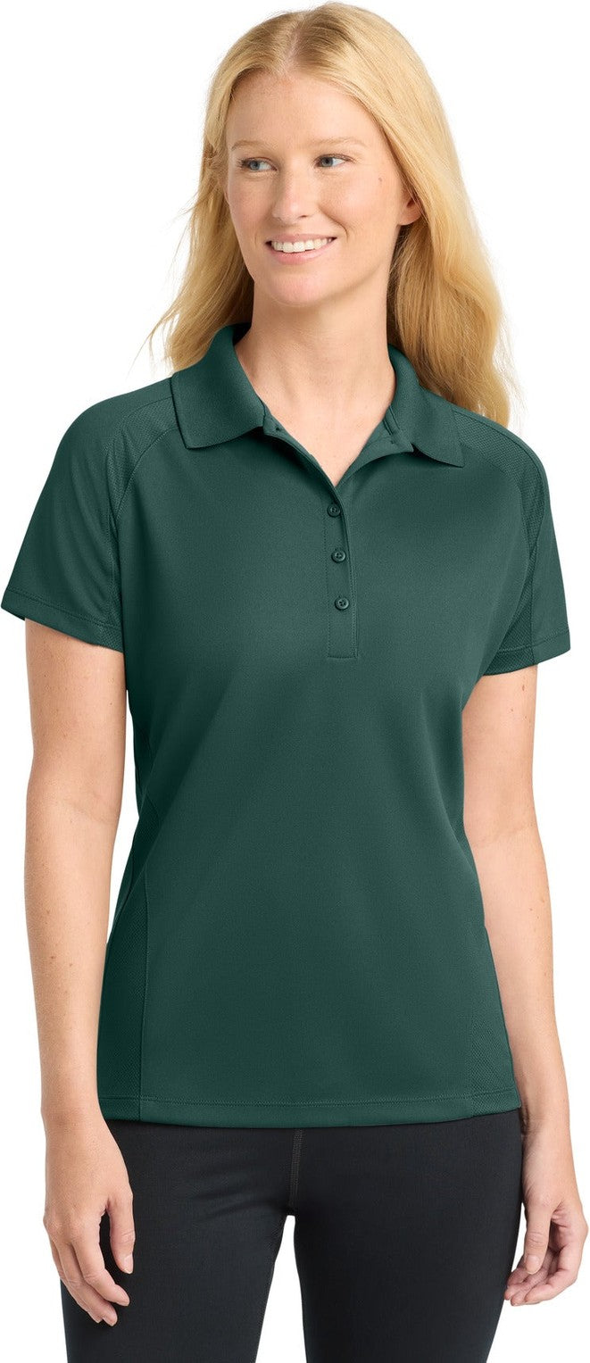 Dark Green Sport-Tek Women's Dri-Mesh Pro Polo. L474