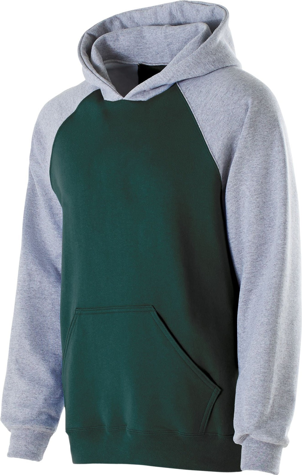 DARK GREEN/ATHLETIC HEATHER YOUTH BANNER HOODIE