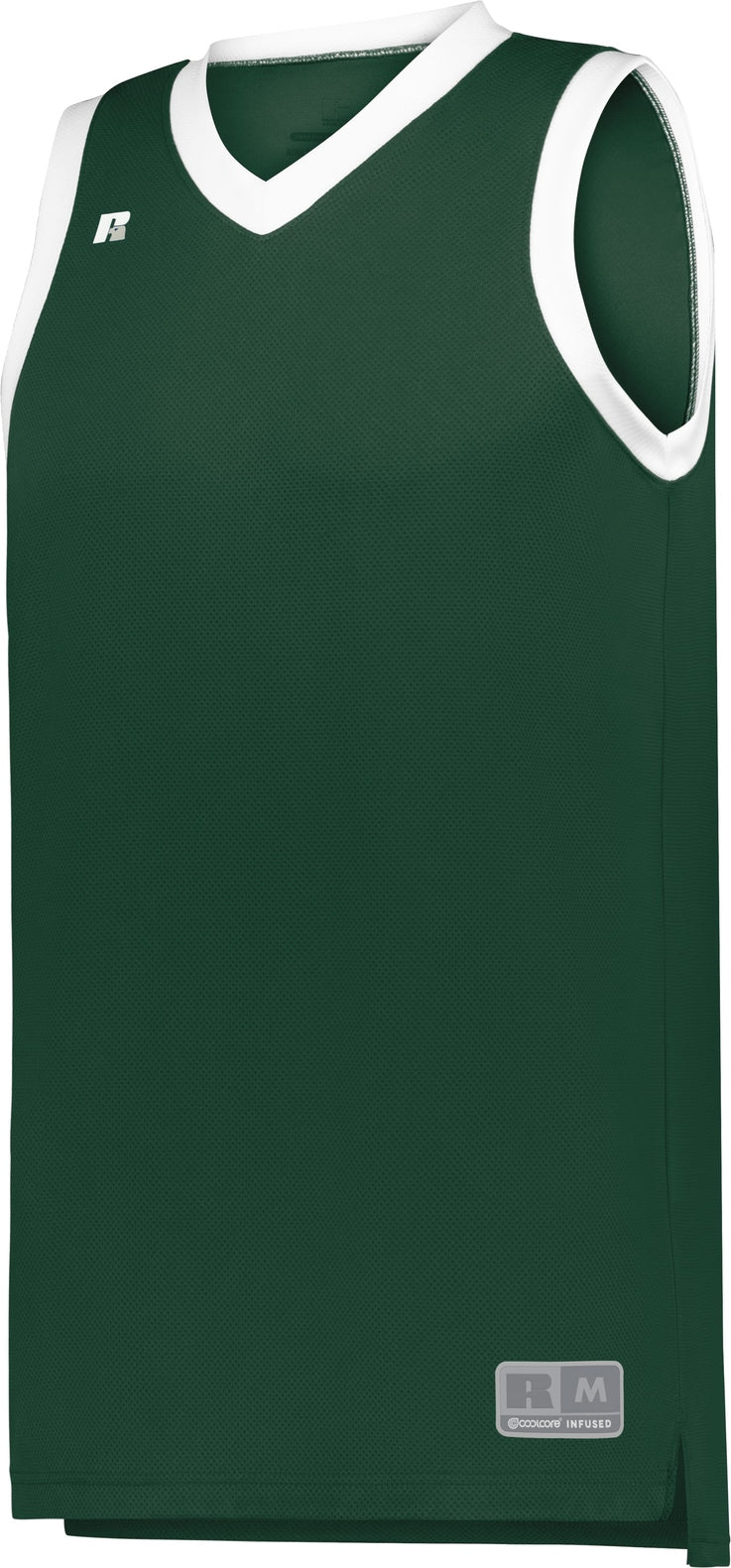 DARK GREEN/WHITE YTH COOLCORE ELITE JERSEY
