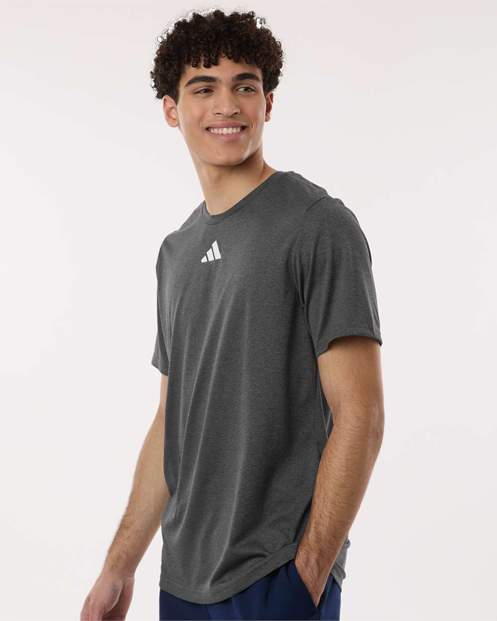 Dark Grey Heather/ White Men's Pregame T-Shirt - AT101 plain