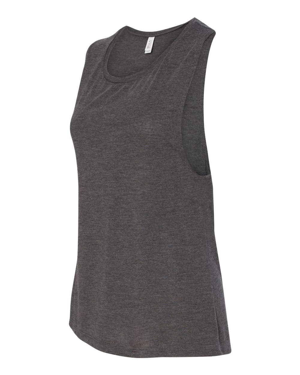 Dark Grey Heather Women's Flowy Scoop Muscle Tank - 8803