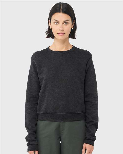 Dark Grey Heather Women&#39;s Sponge Fleece Classic Crewneck Sweatshirt - 7511