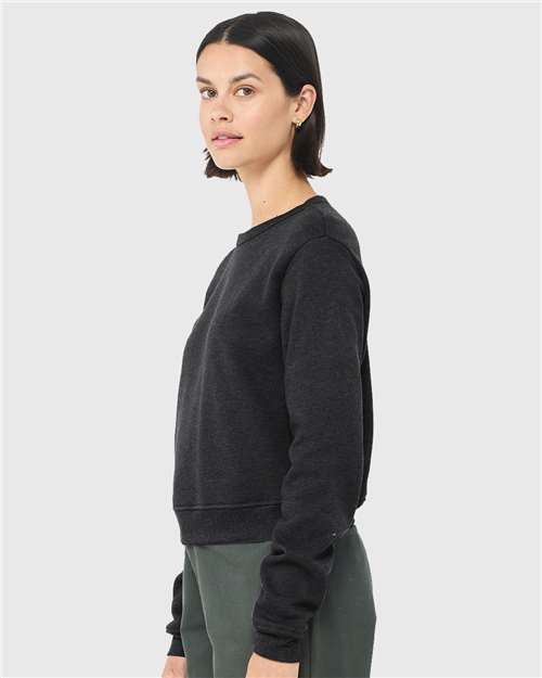 Dark Grey Heather Women&#39;s Sponge Fleece Classic Crewneck Sweatshirt - 7511