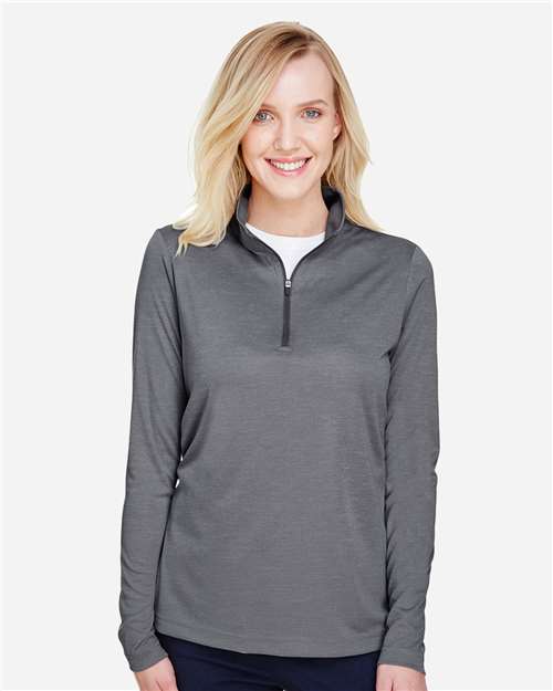 Dark Grey Heather Women&#39;s Zone Sonic Heather Performance Quarter-Zip Pullover - TT31HW