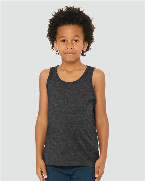 Dark Grey Heather Youth Heather CVC Tank - 3480YCVC