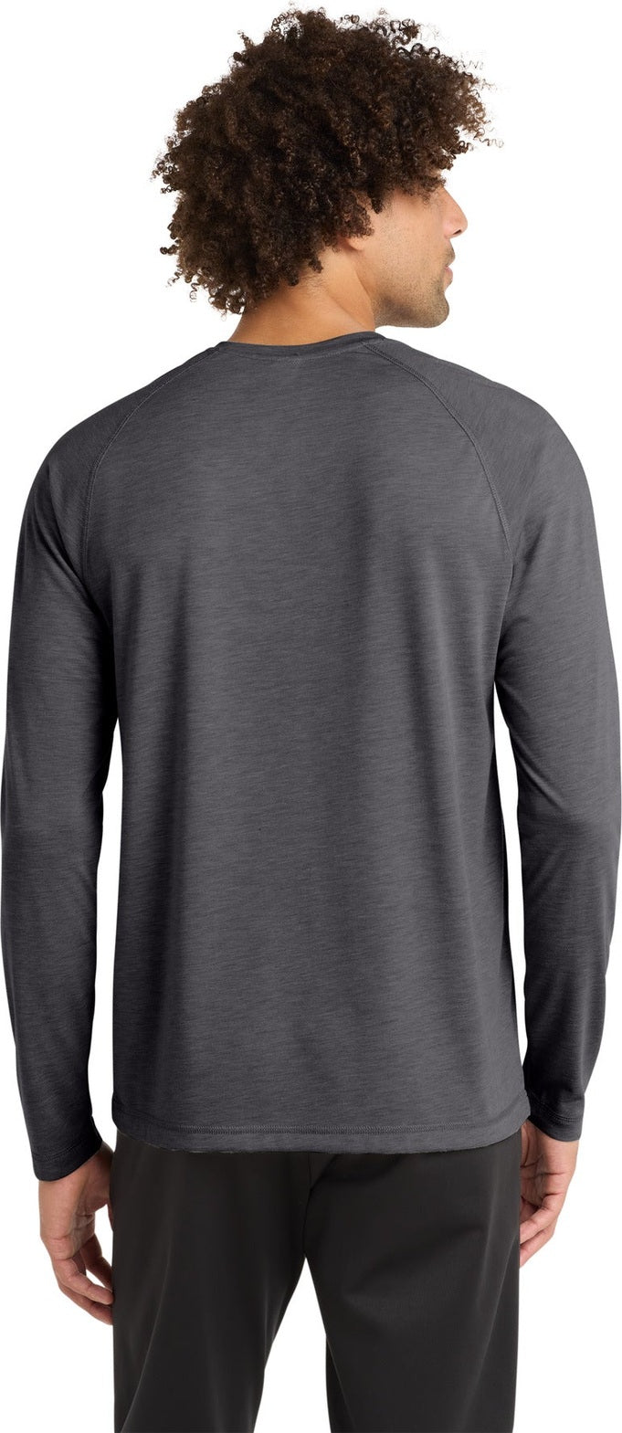 Dark Grey Hthr Sport-Tek PosiCharge Long Sleeve Tri-Blend Wicking Raglan Tee ST400LS