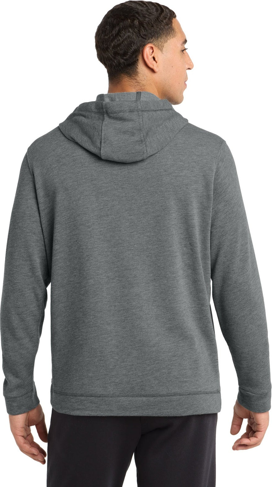 Dark Grey Hthr Sport-Tek PosiCharge Tri-Blend Wicking Fleece Hooded Pullover. ST296