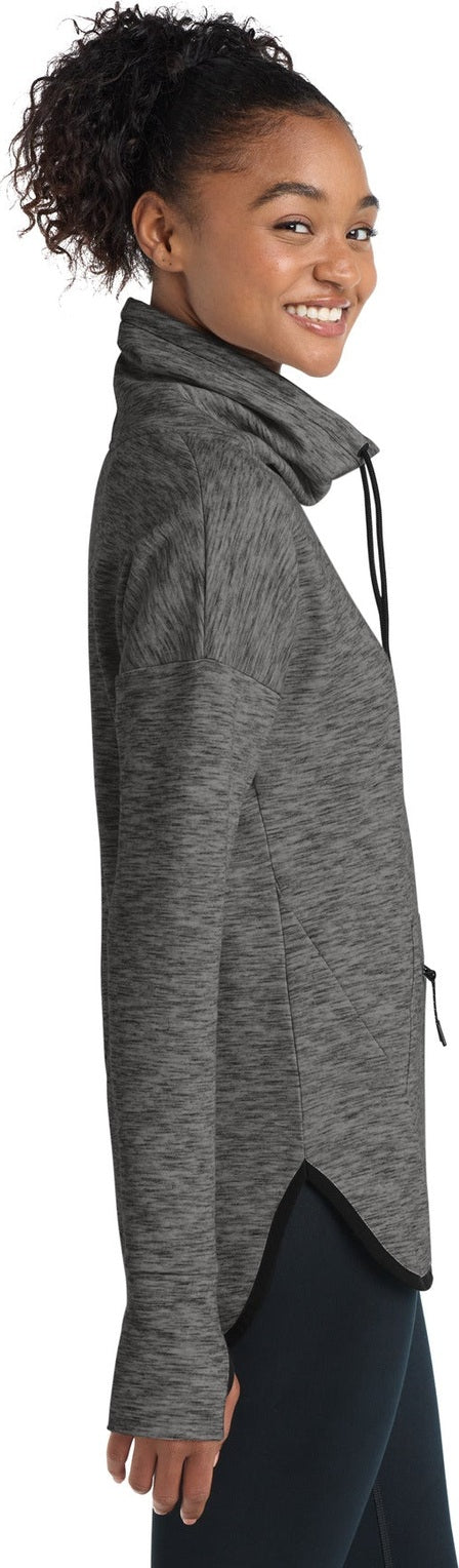 Dark Grey Hthr Sport-Tek Women's Triumph Cowl Neck Pullover LST280