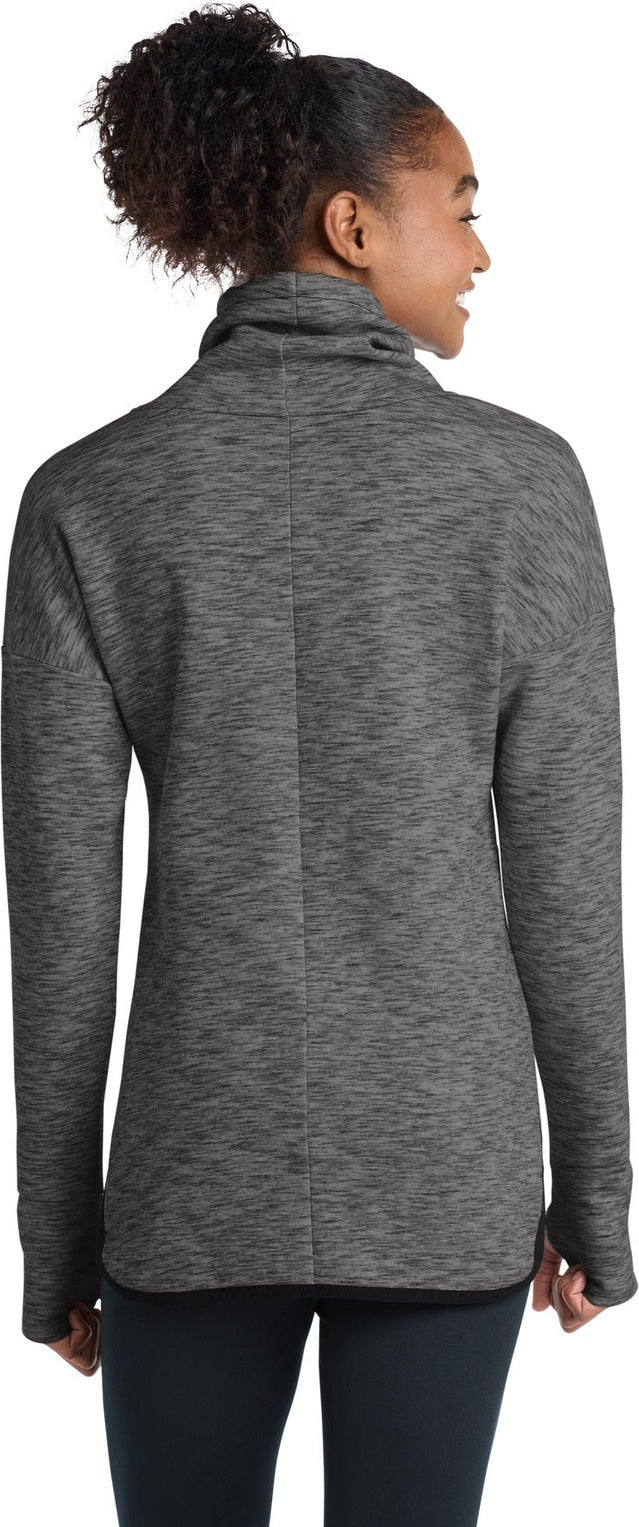 Dark Grey Hthr Sport-Tek Women's Triumph Cowl Neck Pullover LST280
