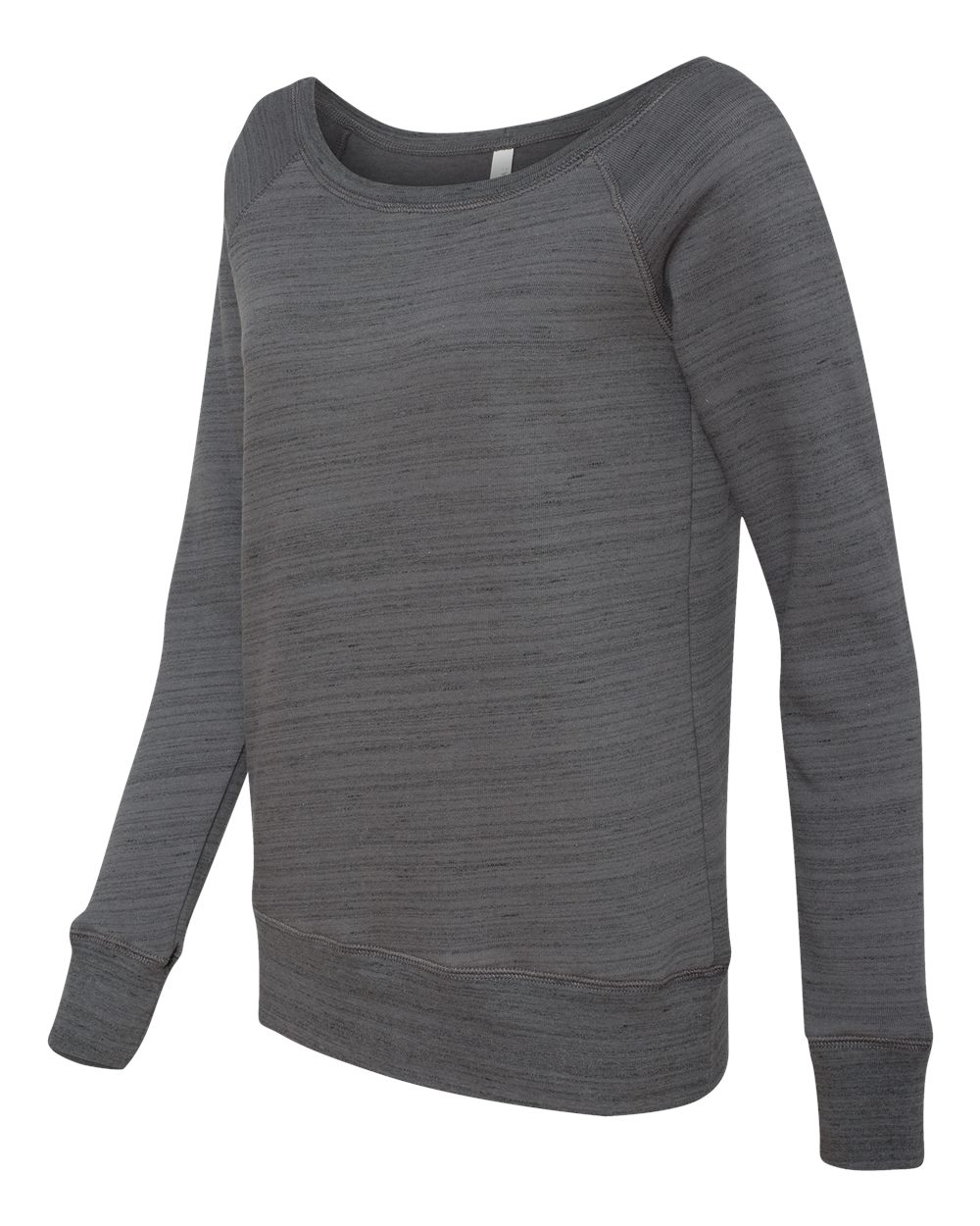 Dark Grey Marble Women’s Sponge Fleece Wide Neck Sweatshirt - 7501