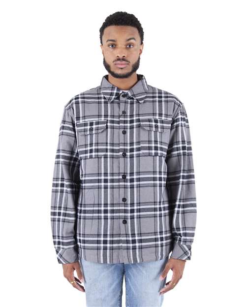 Dark Grey Plaid Flannel Jacket - SHPFJ