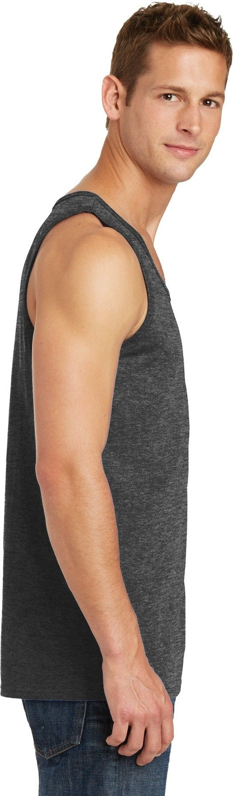 Dark Hthr Grey Port & Co Core Cotton Tank Top. PC54TT