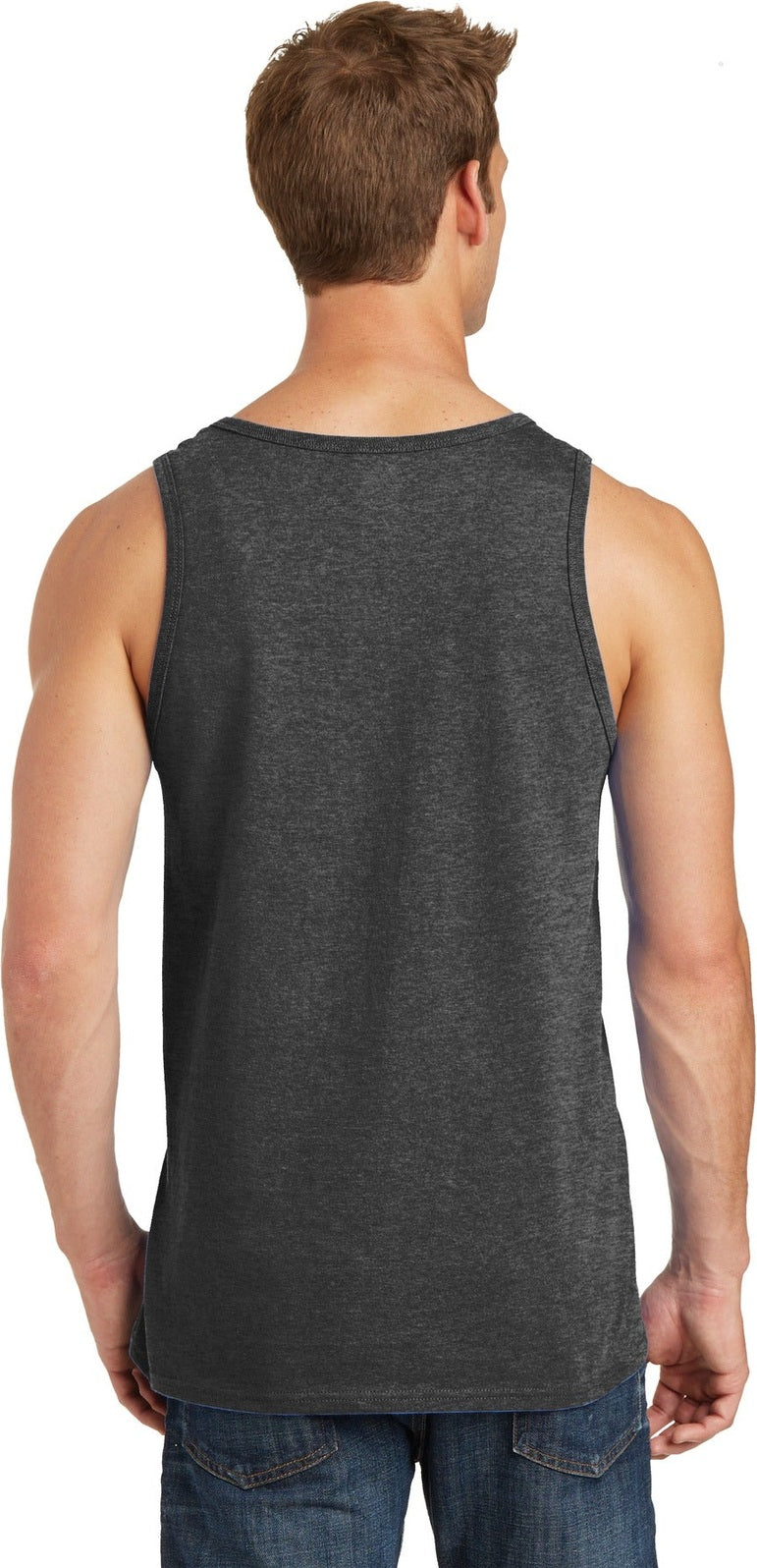 Dark Hthr Grey Port & Co Core Cotton Tank Top. PC54TT