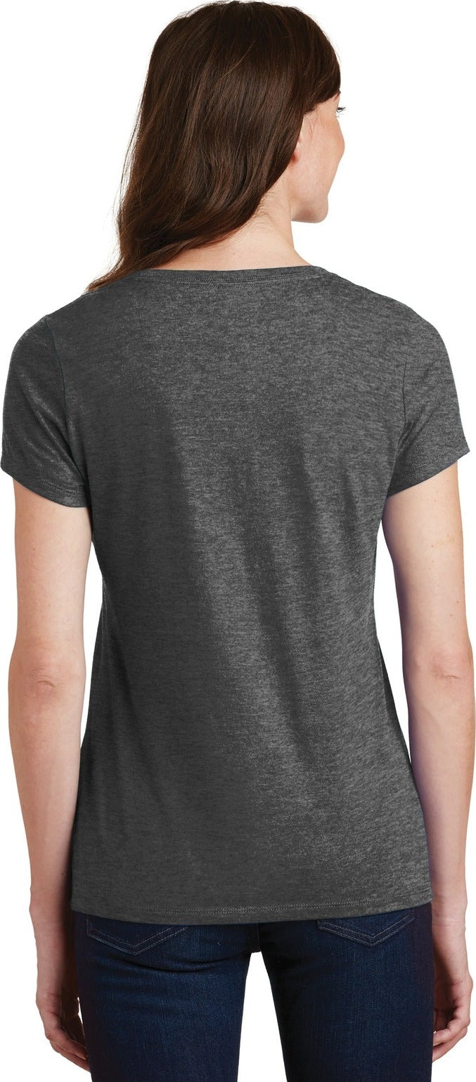 Dark Hthr Grey Port & Co Women's Fan Favorite V-Neck Tee. LPC450V