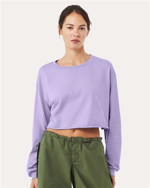 Dark Lavender FWD Fashion Women&#39;s Crop Long Sleeve Tee - 6501