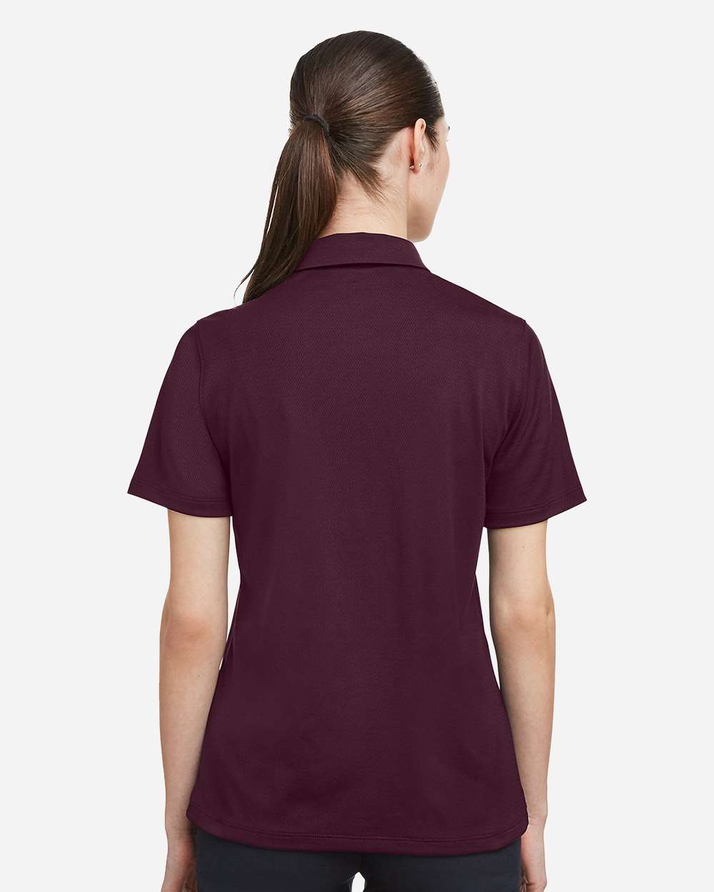 Dark Maroon/ White Women's Tech™ Polo - 1370431 plain