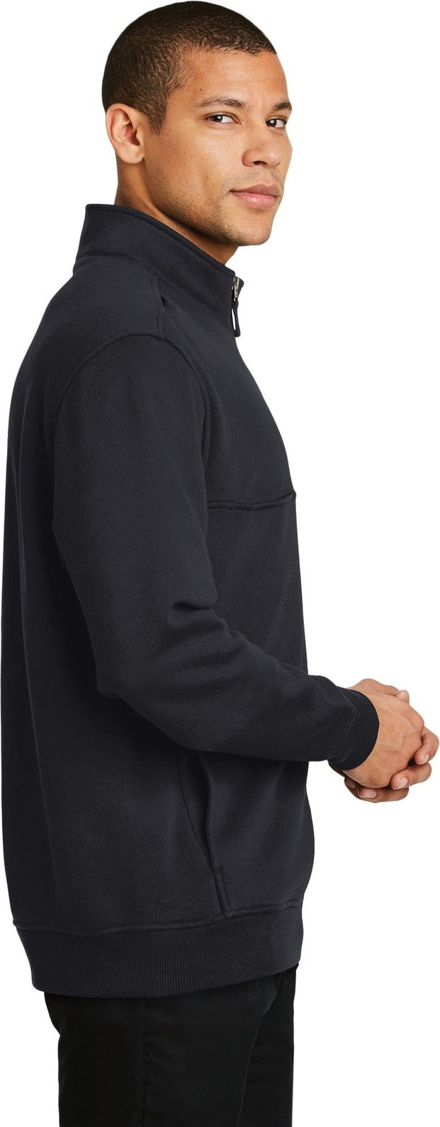 Dark Navy CornerStone 1/2-Zip Job Shirt. CS626