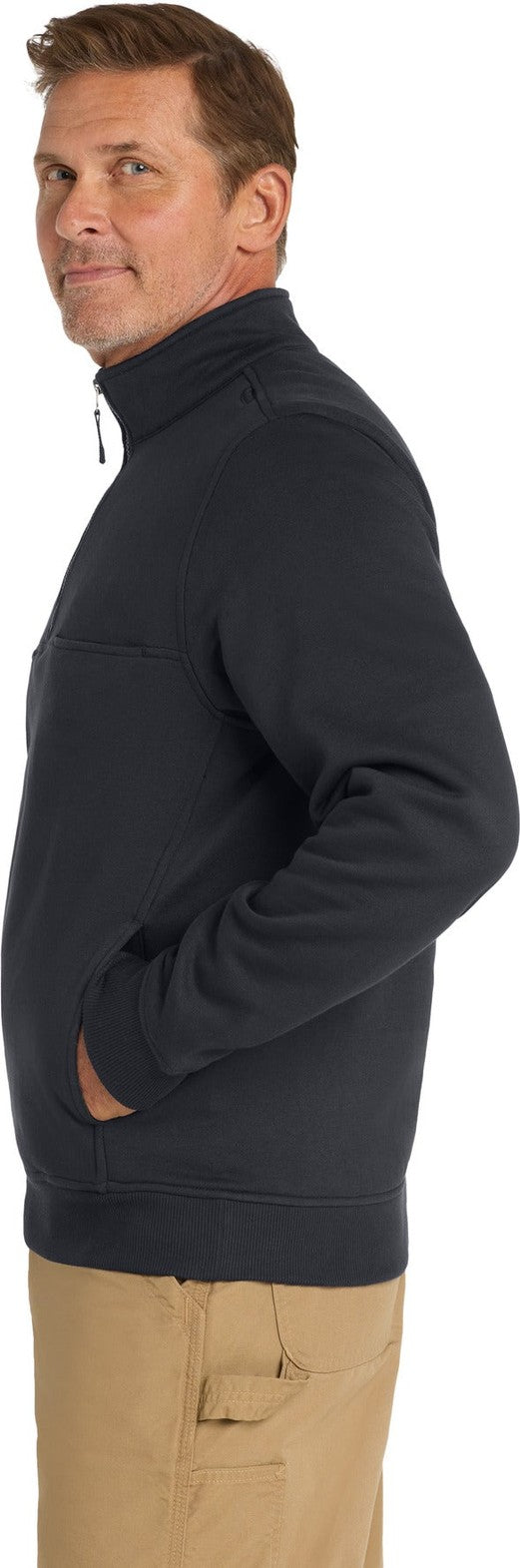 Dark Navy CornerStone 1/2-Zip Job Shirt. CS626