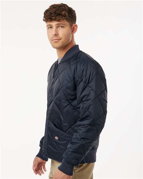 Dark Navy Diamond Quilted Jacket - 6124
