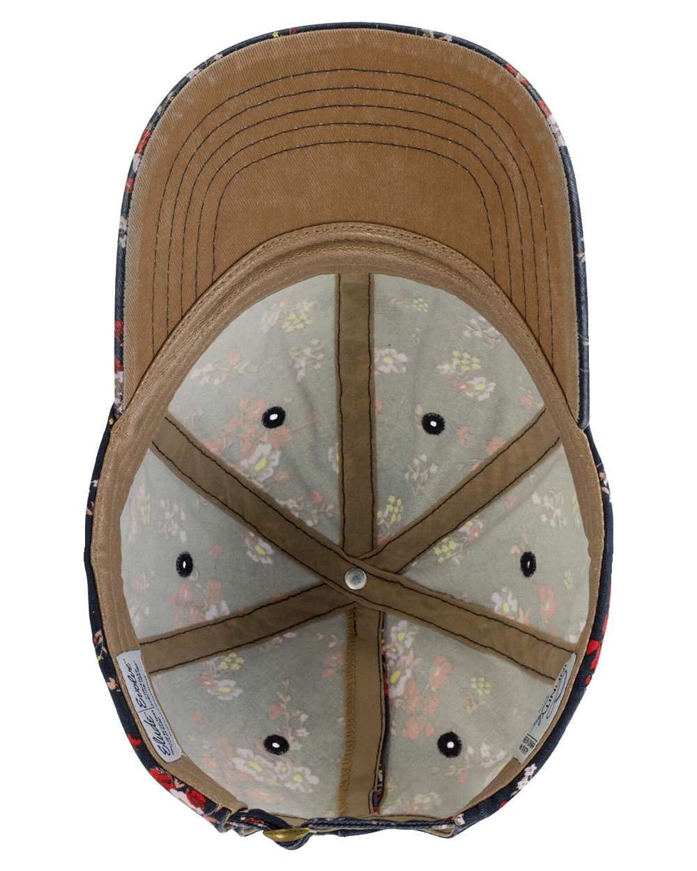 Dark Navy/ Floral Women's Garment-Washed Fashion Print Cap - HATTIE