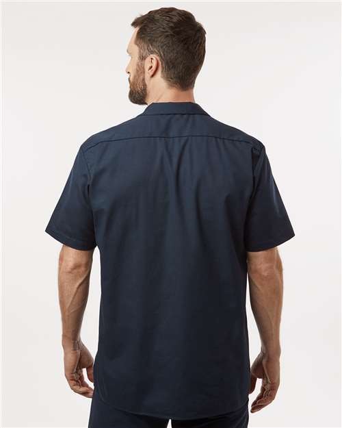 Dark Navy Industrial Short Sleeve Work Shirt - Tall Sizes - S535T