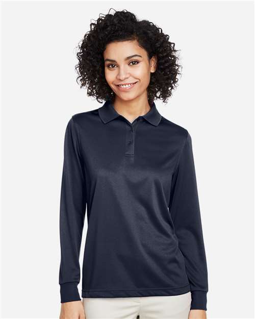 Dark Navy Women&#39;s Advantage Snag Protection Plus IL Long Sleeve Polo - M348LW
