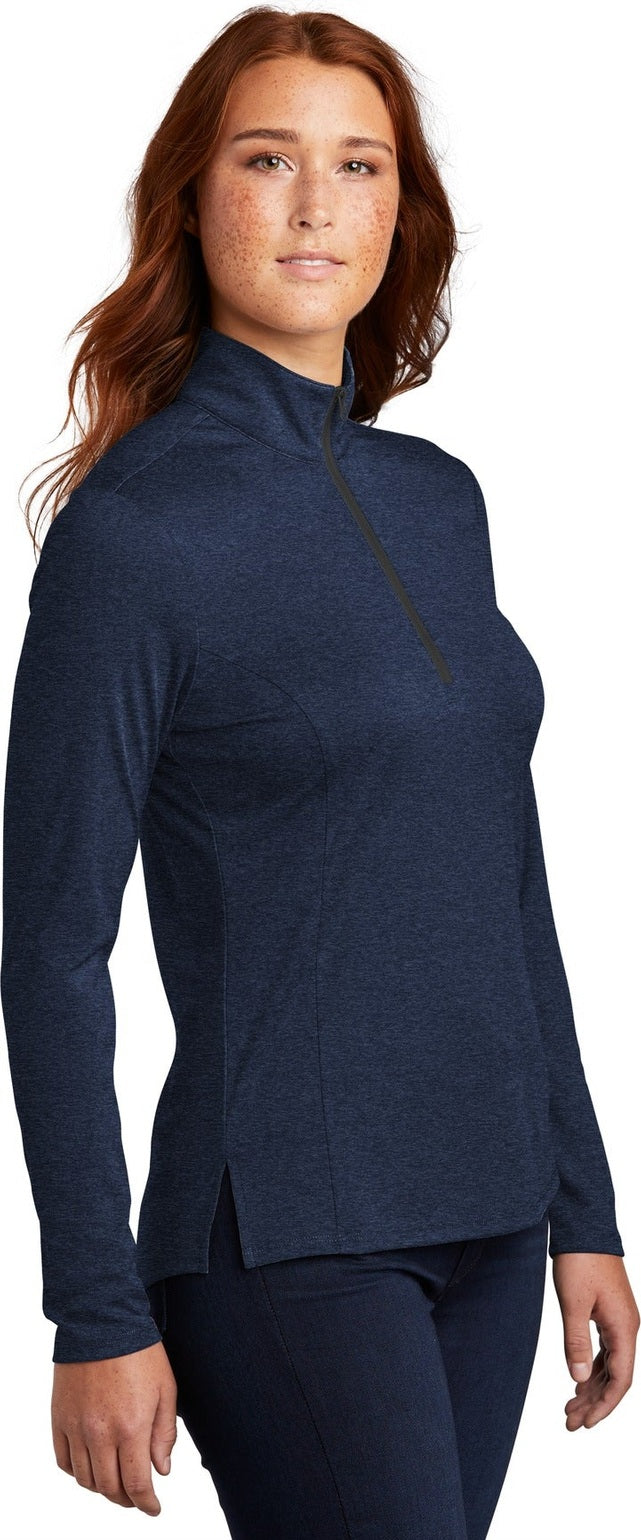 Dark Royal Hth Sport-Tek Women's Endeavor 1/2-Zip Pullover. LST469