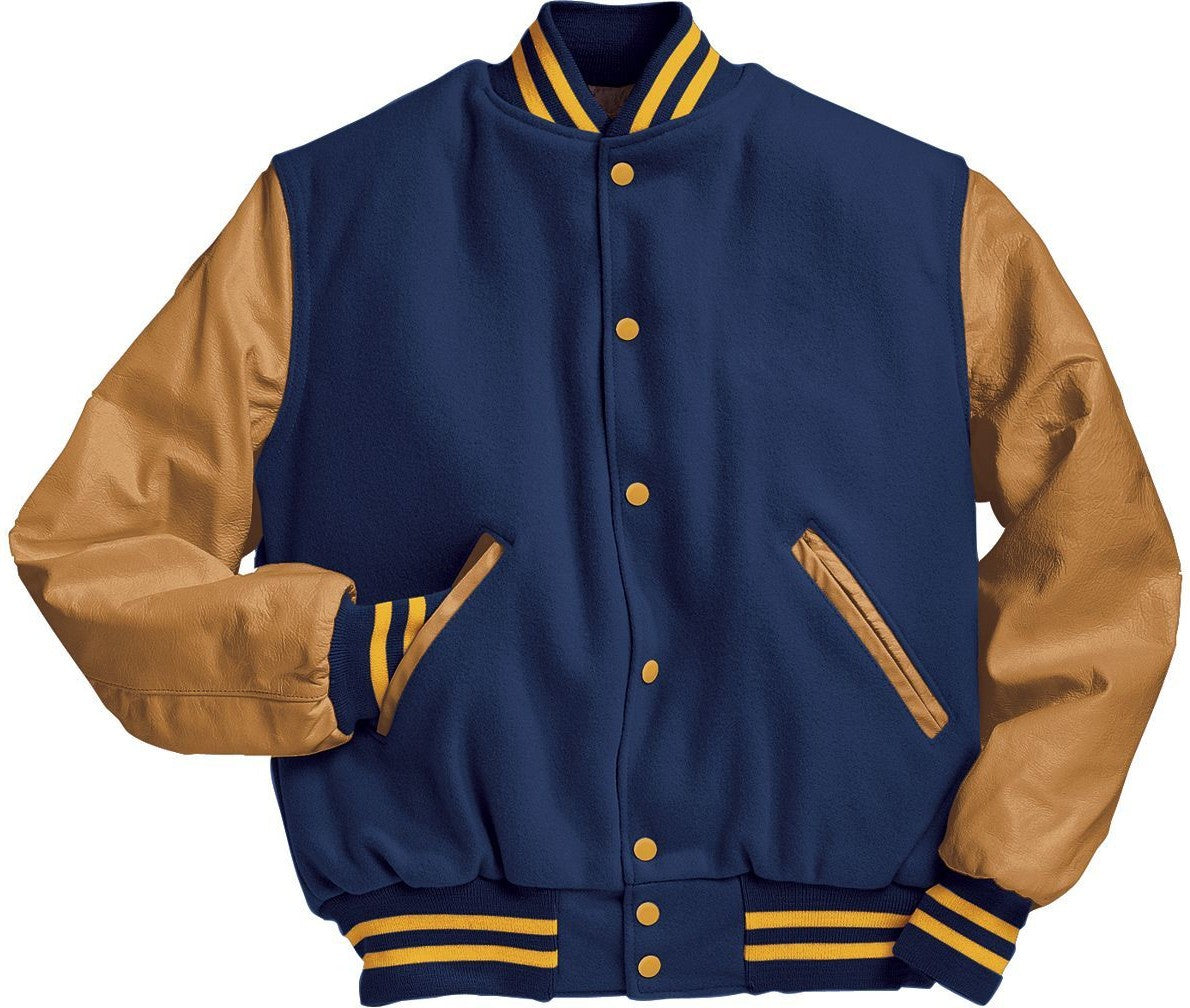 DARK ROYAL/LIGHT GOLD VARSITY WOOL JACKET