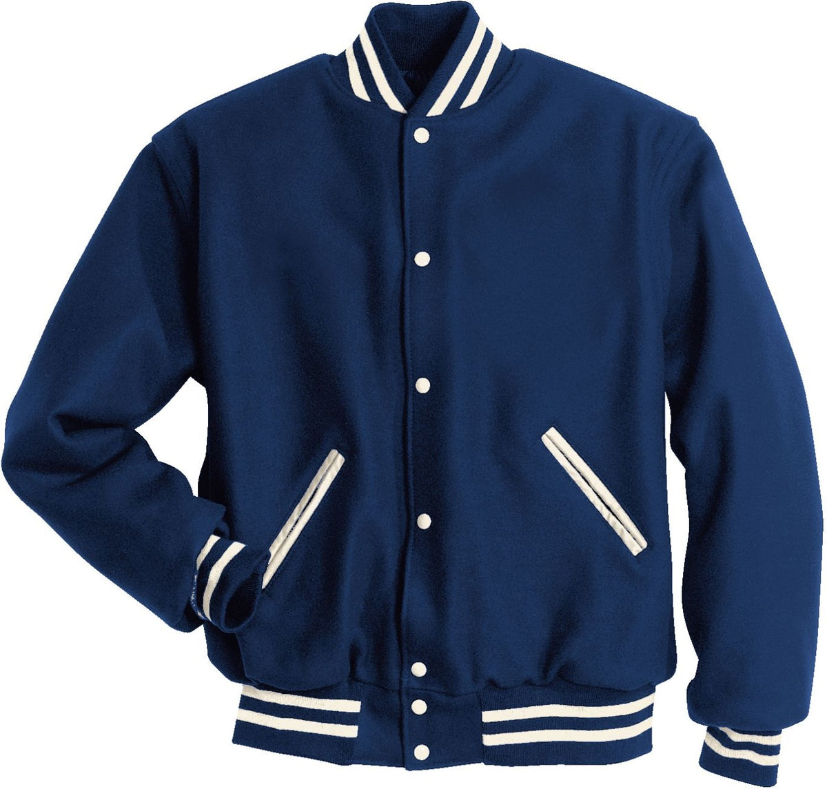 DARK ROYAL/WHITE LETTERMAN WOOL JACKET