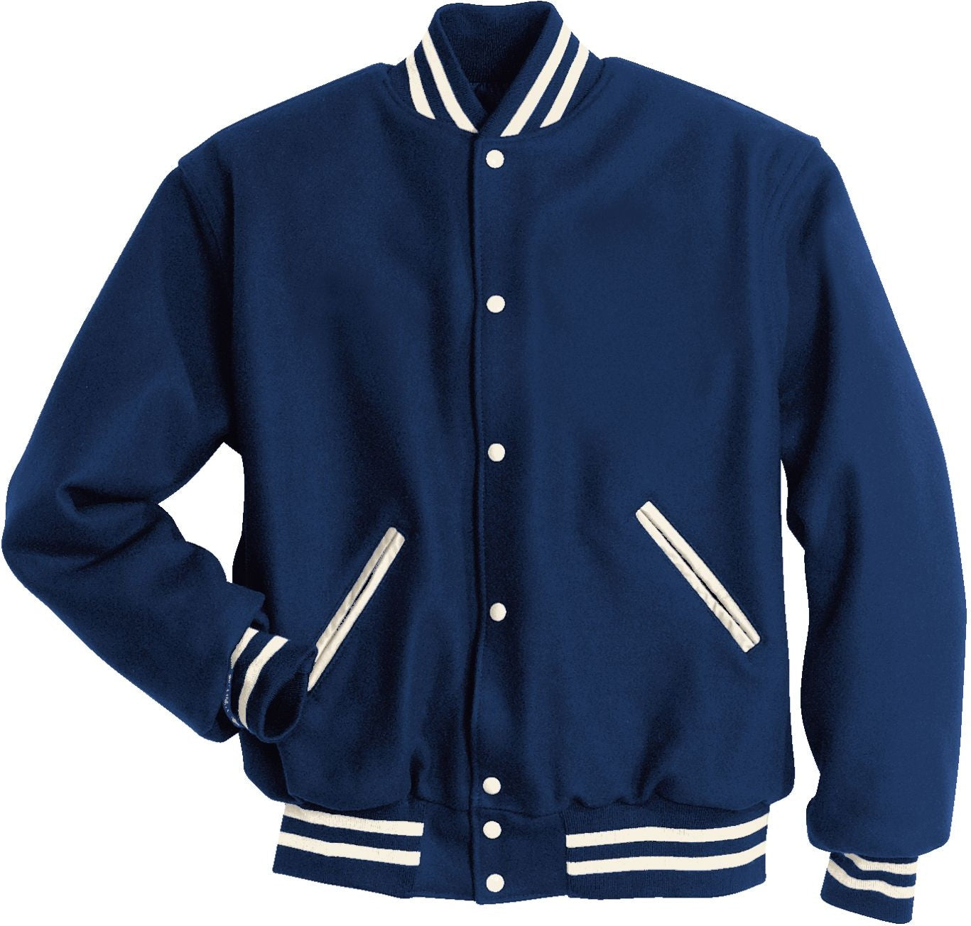 DARK ROYAL/WHITE LETTERMAN WOOL JACKET