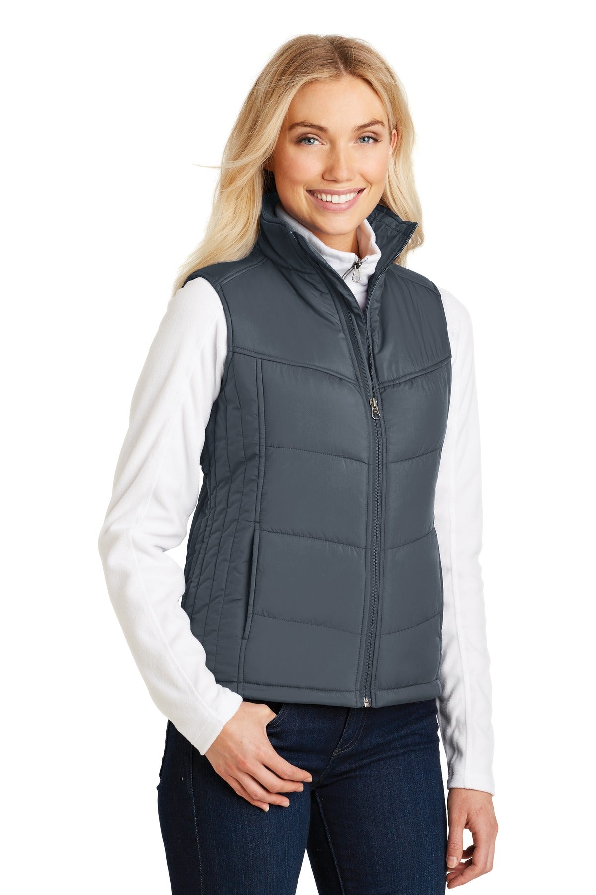 Dark Slate Port Authority Women's Puffy Vest. L709
