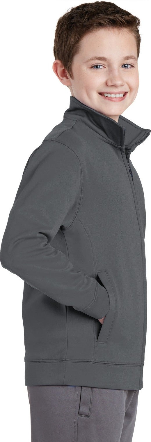 Dark Smk Grey Sport-Tek Youth Sport-Wick Fleece Full-Zip Jacket. YST241
