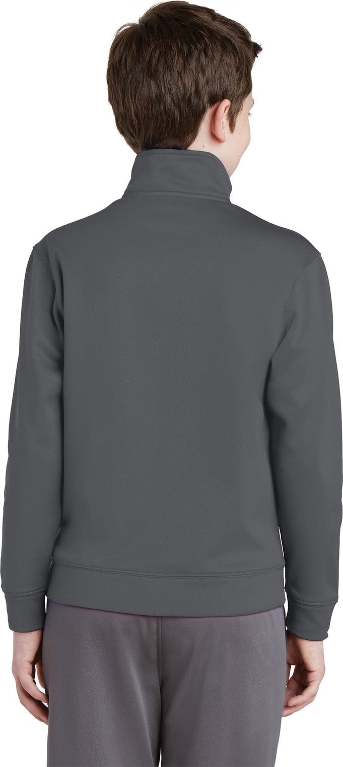 Dark Smk Grey Sport-Tek Youth Sport-Wick Fleece Full-Zip Jacket. YST241