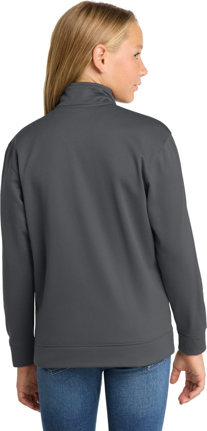 Dark Smk Grey Sport-Tek Youth Sport-Wick Fleece Full-Zip Jacket. YST241