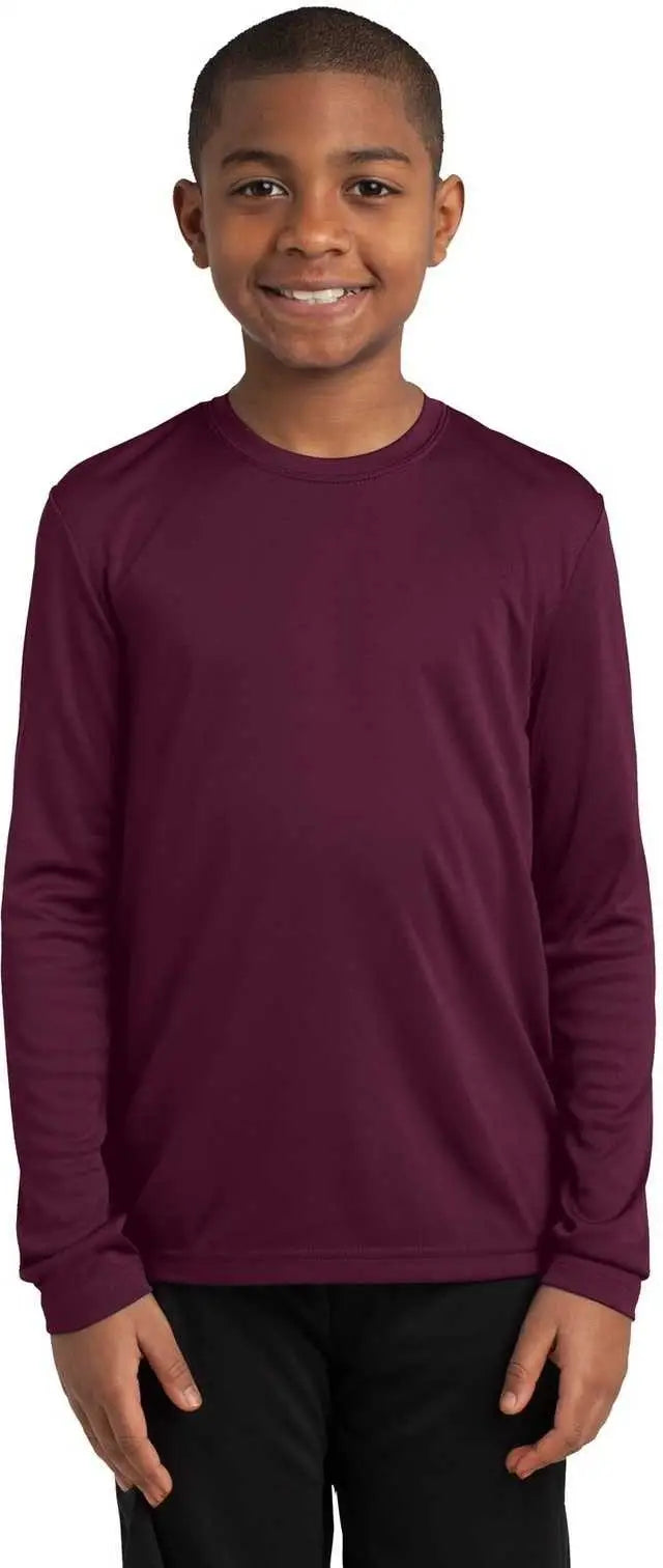 Sport-tek Yst350ls Youth Long Sleeve Posicharge Competitor Tee - Maroon